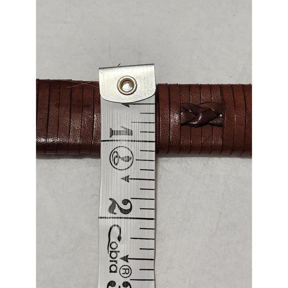 New Vintage Men's Brown Braided 42 Leather Belt Boho Western GH BASS NWT